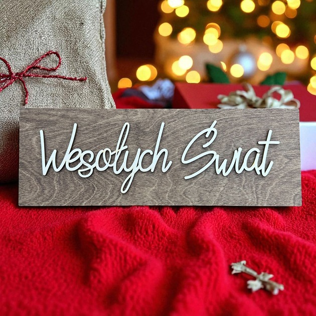 dekoracje świąteczne Tabliczka Wesołych Świąt Ozdoba Rekwizyt do Zdjęć