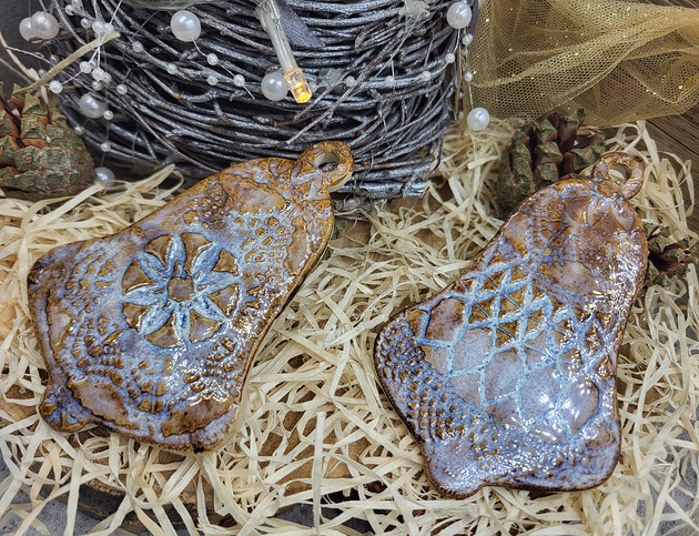 ozdoby choinkowe Zestaw ceramicznych zawieszek