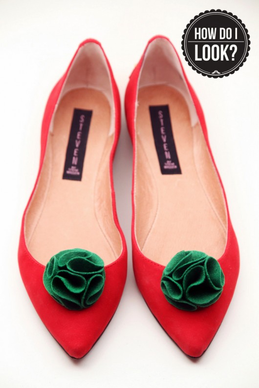 Felt Flower - Green - klipsy do butów HowDoILook