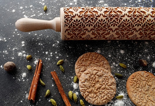 damask nr 1- wałek grawerowany  Rolling Pin Collection