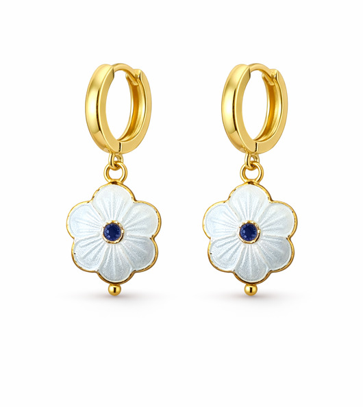 kolczyki pozłacane Kolczyki srebrne FORGET-ME-NOT