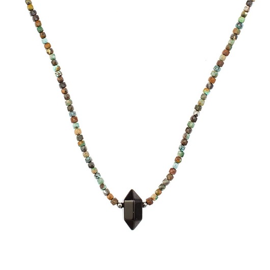 biżuteria męska Męski naszyjnik z Turkusów z bryłą sukcesu