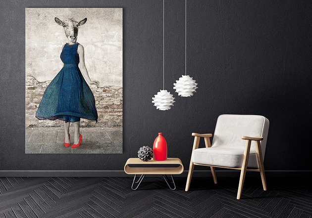 obrazy OBRAZ NA PŁÓTNIE - Pani Koza- 80x120cm