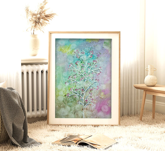 obrazy Oryginalna akwarela. Subtelna ląka 24x32