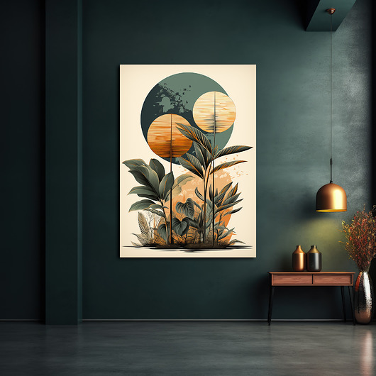 obrazy Tropikalne liście - Obraz na płótnie - Druk, Rama - Loft, Minimalizm