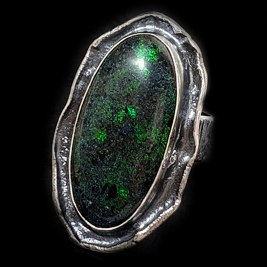 pierścionki srebrne Nieziemski matrix opal