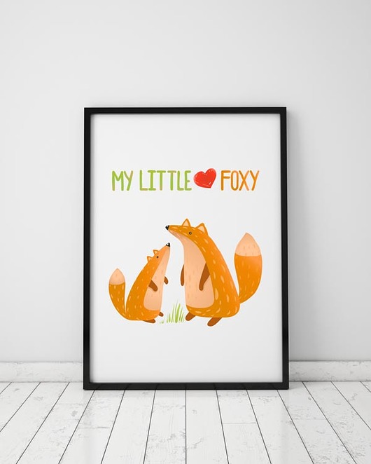 plakat. my little foxy (format A3) Love Life and Forest