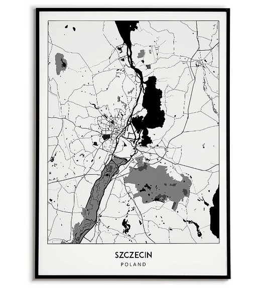 plakaty Plakat miasto POLSKA - SZCZECIN 3 obraz MAPA