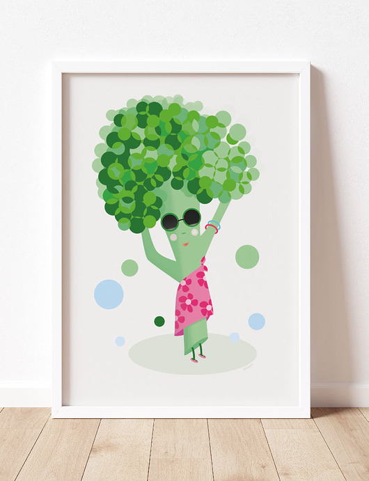 plakaty Autorski plakat z brokułem