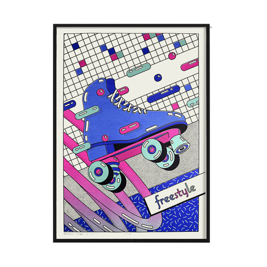 plakaty Plakat Freestyle Rollerskate turkus