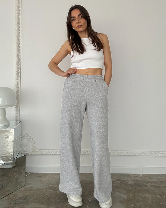 spodnie dresowe damskie Spodnie dresowe Ease light grey