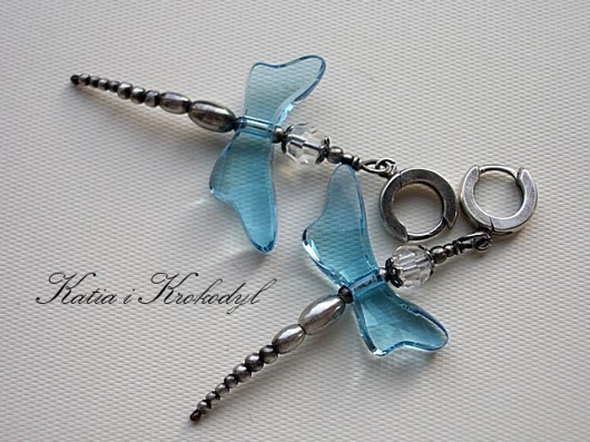 kryształ Swarovski - ważki aqua Katia i krokodyl