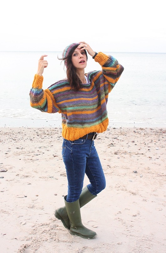 swetry damskie  Sweter handmade   z wełną moher