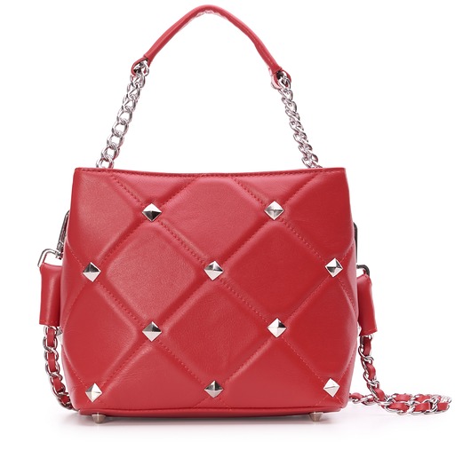 torby na ramię Torebka skórzana pikowana z ćwiekami  6528