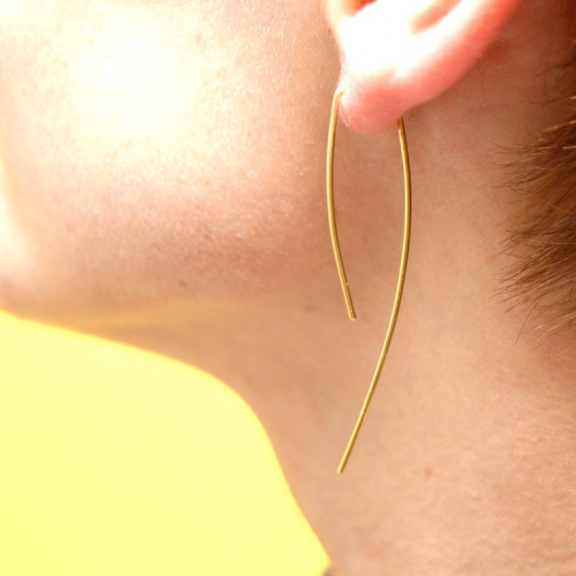 Kolczyki - wire prost - brass SHEandHE