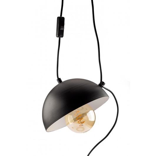 lampy wiszące Lampa wisząca Eye czarna z wtyczką metalowa