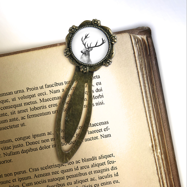 zakładki do książek Zakładka do książki - Jeleń - klips, brąz
