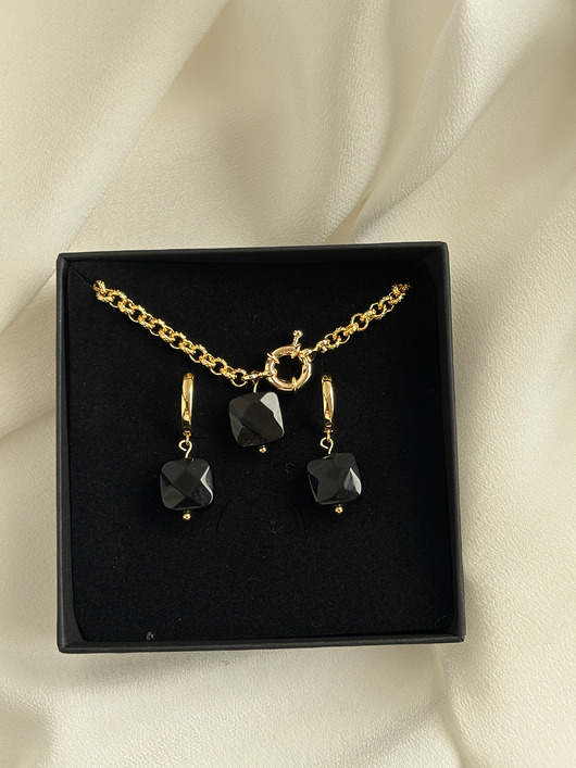 komplet biżuterii Zestaw na prezent naszyjnik i kolczyki