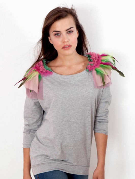 Bluza pagony szary kolor S M Benni