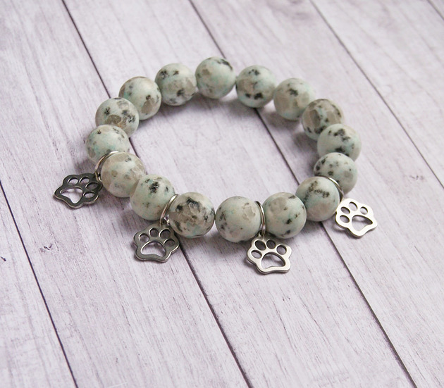 bransoletki z kamieni naturalnych 4 łapki - na prezent dla zwierzoluba :)