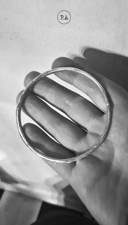 bransoletki srebrne Bransoleta HOOP młotkowana ręcznie kute srebro