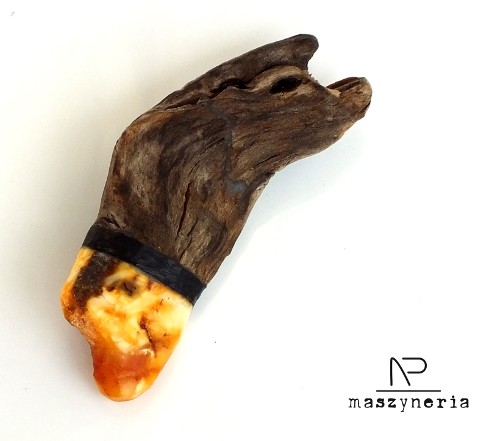 Wood&Amber - Broszka Maszyneria