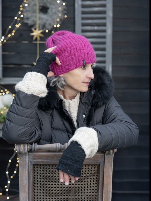 czapki damskie Czapka z alpaki i merynosa