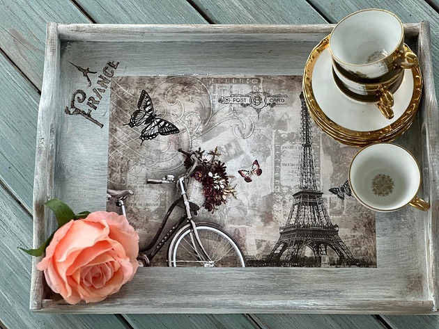 deski do krojenia i tace Taca shabby chic,Paryż,  prezent