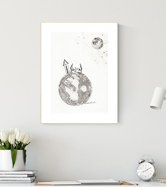 grafika 21 x 30 cm  wykonana ręcznie, abstrakcja Krystyna Siwek Art