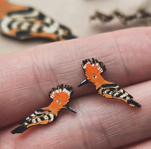 kolczyki drewniane Drweniane dudki