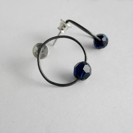 kolczyki z kamieniami Kolczyki OKRĄG