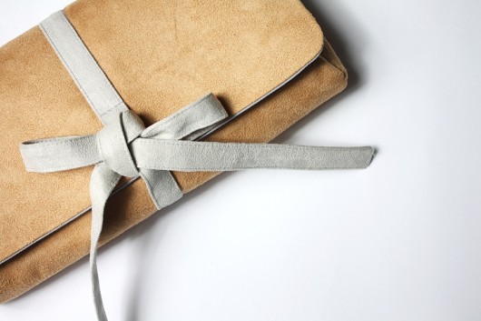 Kopertówka caramel beige + bow Zuzia Górska
