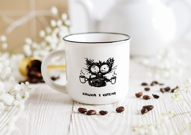 kubki Kubek z Koteiną, dla miłośnika kawy