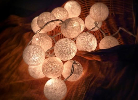dekoracje świetlne Qule Lampki Cotton Balls Light Love White ślub!