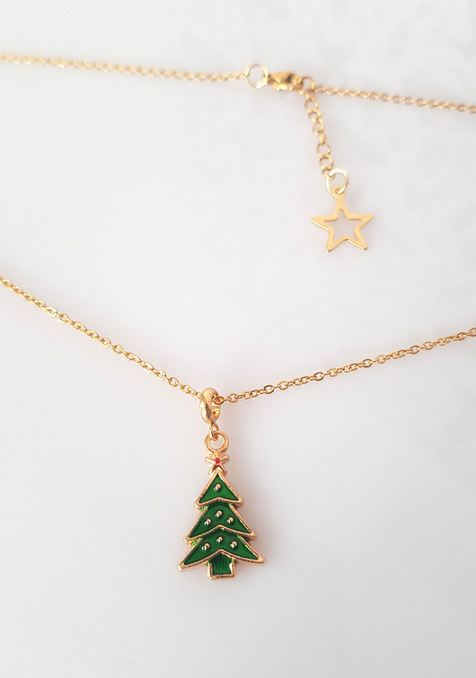 wisiory Naszyjnik Zielona Choinka
