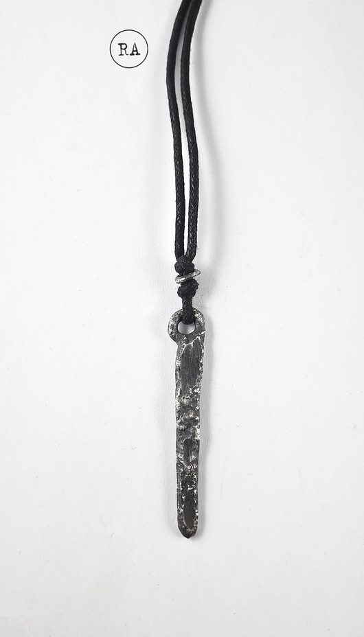 wisiory SREBRO wisior IGNIS-2 oksydowany surowy