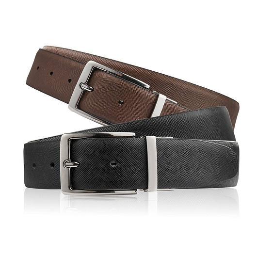 paski męskie Pasek męski skórzany 115 cm dwustronny brązowy i czarny