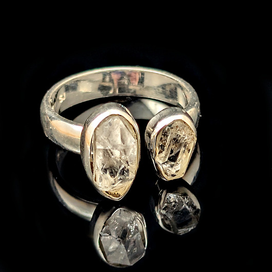 pierścionki srebrne Pierścionek gemini- herkimery