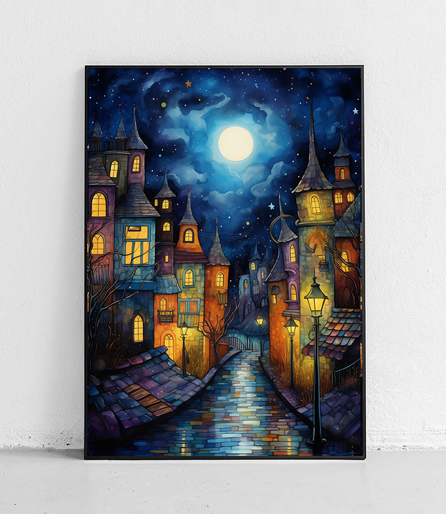 plakaty Plakat Magiczna noc pełna gwiazd