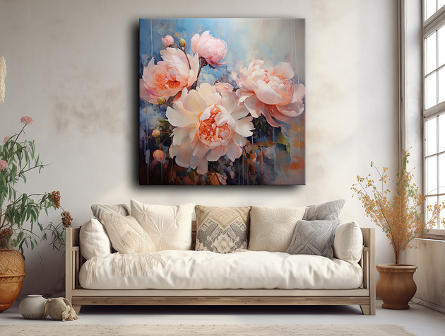plakaty Peonie - Plakat - Olej, Boho, Abstrakcja
