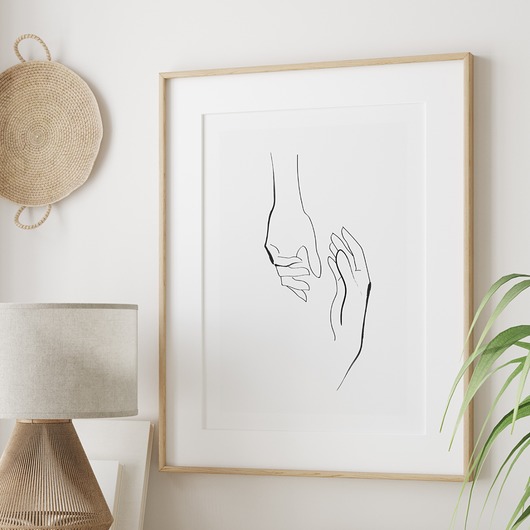 Plakat szkic rysunek dłonie line art P413 TamTamTu