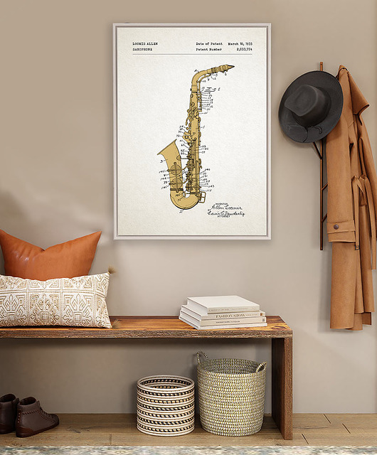 plakaty Saksofon - patent - plakat 50x70 cm