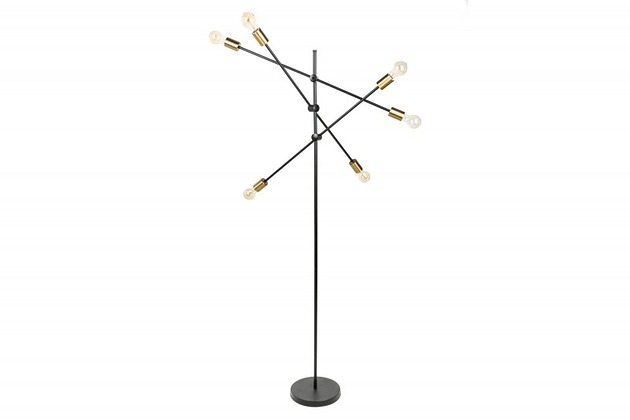 lampy podłogowe Lampa stojąca czarna złota loftowa 163cm