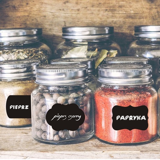 pojemniki kuchenne Naklejki Etykiety Tablicowe Na Słoiki L