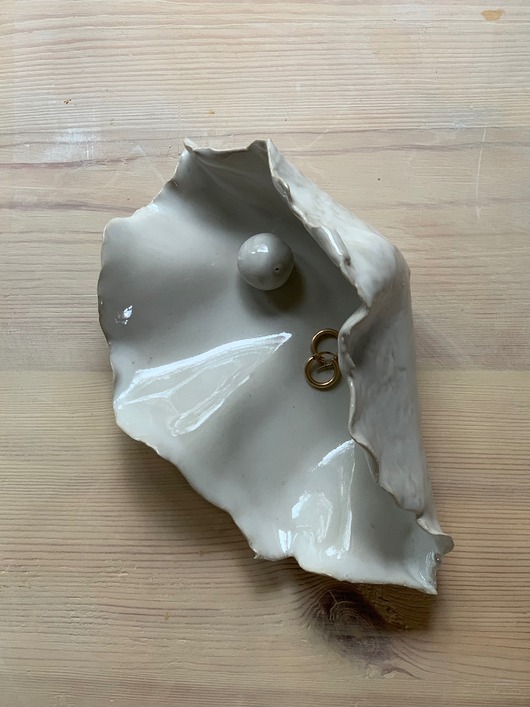 pojemniki na biżuterię Podstawka na Biżuterię Palo Santo Ceramiczna Muszla Perłowa Biel
