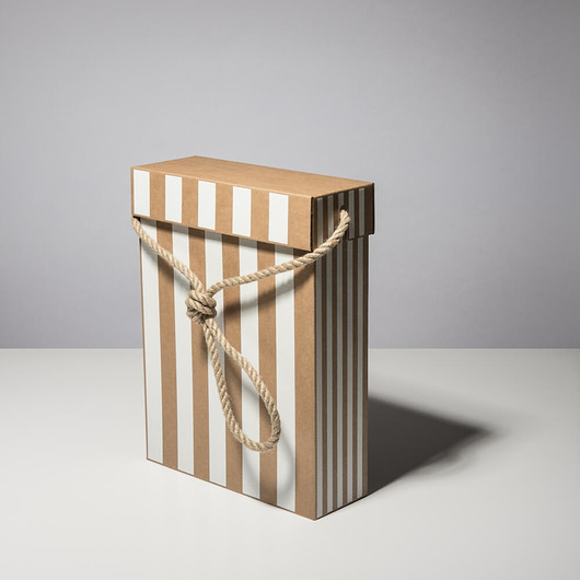 Bag Box - Torba tekturowa 24x8x32 cm pasy białe BagStreetBox