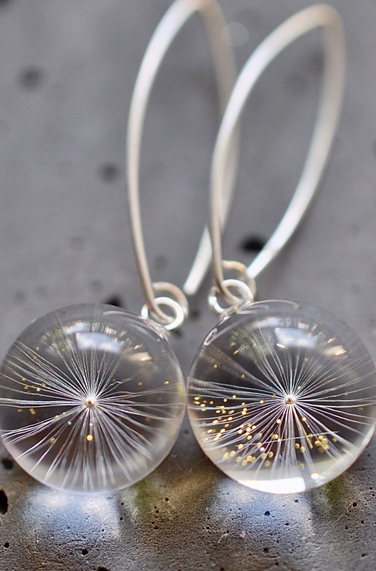Kolczyki srebrne z gwiazdką dmuchawca Grol Jewellery