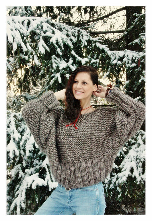 swetry damskie  Sweter handmade moher z wełną