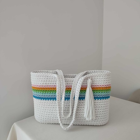 torby na ramię Torba szydełkowa na ramię ze sznurka 40cmx30cm