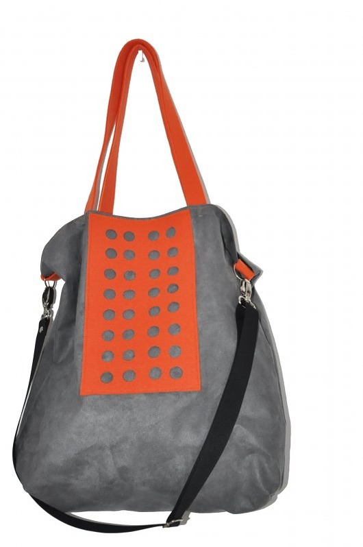 torby XXL Torba hobo XXL - szarość, pomarańcz